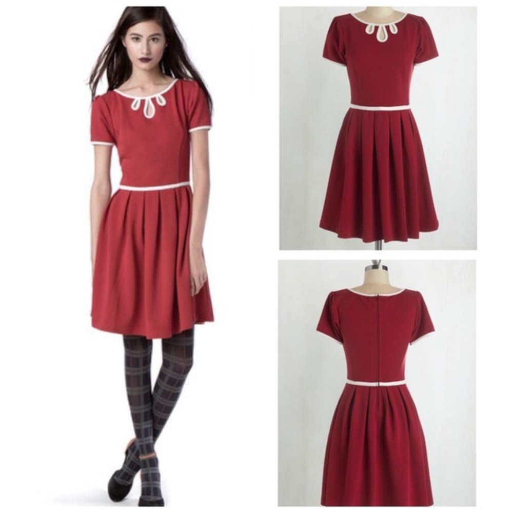 Dear Creatures Vintage Retro Dress Red S
